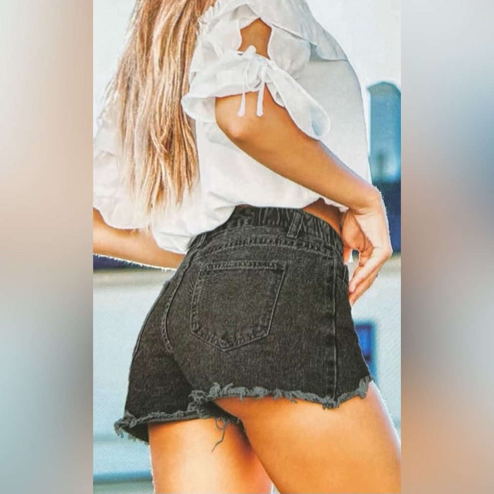 NWT REWASH Vintage Revival High Rise Boyfriend Retro Black Shorts Size 29 $40